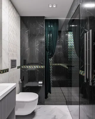 Санузел с душевой. Shower room. в 2023 г | Дизайн, Черный и белый, Ванная  комната