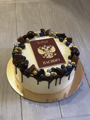 Торт с паспортом и шоколадным декором | | Бисквит