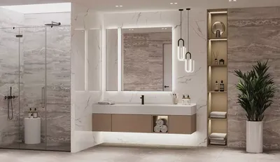 Дизайн интерьера ванной комнаты в золотом цвете - фото, советы