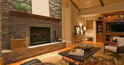 52 фото декоративный камень в интерьере гостиной – 2019 Дизайн Интерьера |  Modern stone fireplace, Natural stone cladding, Stone cladding