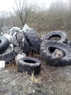 В экологически чистом микрорайоне Брянска \"ДеснаГрад\" на Флотской устроили  свалку из шин грузовиков - Брянский ворчун