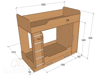 Детская двухъярусная кровать своими руками: чертежи, схемы, фото |  Строительный портал RMNT.RU | Дзен