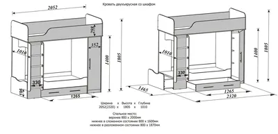 Схема для изготовления двухъярусной кровати