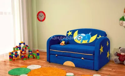Интерьер детской комнаты с бескаркасным диваном