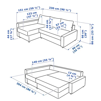 Угловой диван-кровать - IKEA FRIHETEN, 66x151x230см, cерый, ФРИХЕТЭН ИКЕА  за 121414 рублей в по России и в г. Ярославль арт. 19297567 без предоплат —  интернет-магазин ВАМДОДОМА