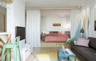 Как уместить диван и кровать в маленькой комнате: рассказывает дизайнер |  Филдс | Дзен