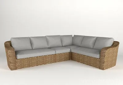 Классический плетеный уличный диван (трехместный) - Цена