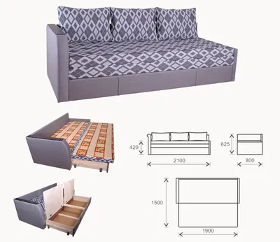 Раскладной диван-тахта \"Майами Б\" со спальным местом и ящиком