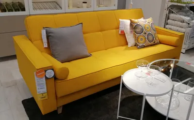 IKEA Диван Клипан, прямой, 164х78х68 см (антрацит, рогожка)