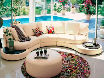 Полукруглые диваны для гостиной по Вашим размерам. Полукруглый диван на  заказ.