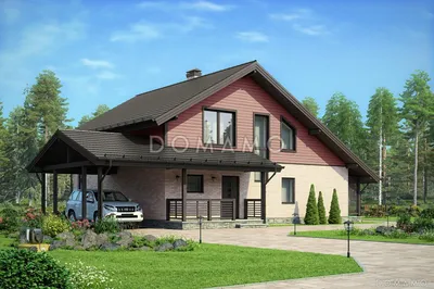 Фото дома из кирпича с красивой лестницей