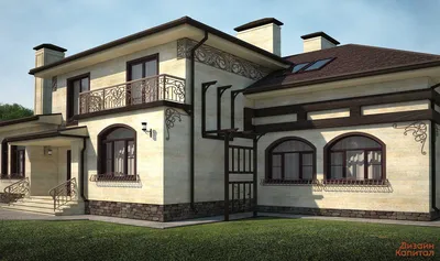 Дизайн фасада двухэтажного дома фото