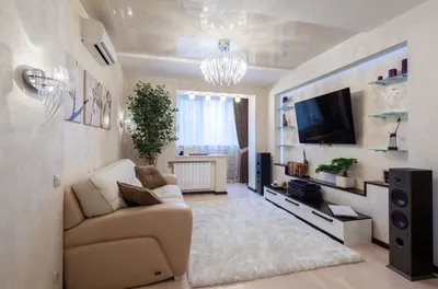 Дизайн гостиной в трехкомнатной квартире в Москве - LUXER Design