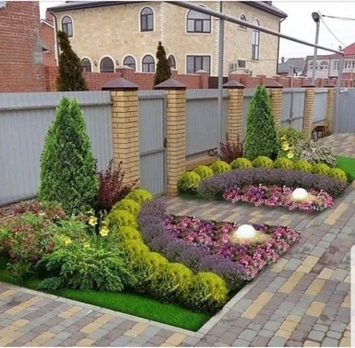 Клумба с экзотическими растениями в частном доме