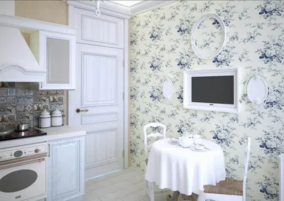 Фото кухни в частном доме с камином