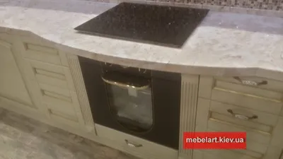 Картинка кухни из акрила с накладными ручками