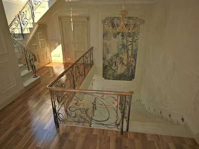 Фото лестницы с металлическими перилами