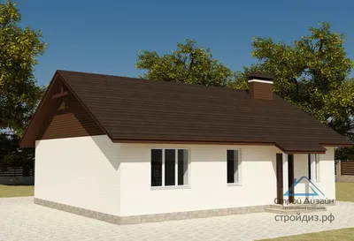 Изображения одноэтажных домов с крышей из металлочерепицы
