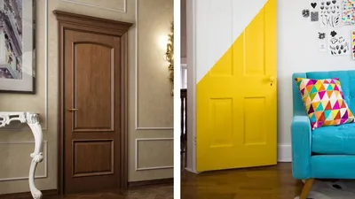 Темные двери в светлом интерьере