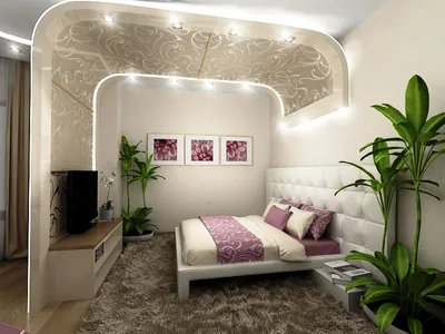Дизайн потолка в спальне фото