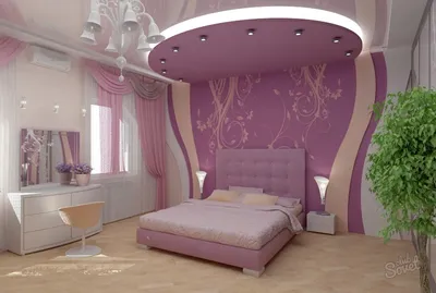 Дизайн потолков из гипсокартона спальня фото