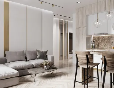Дизайн гостиной в трехкомнатной квартире в Москве - LUXER Design
