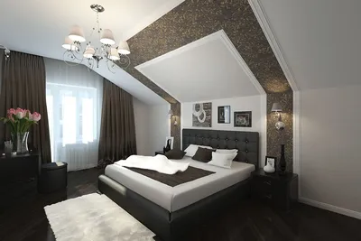 Дизайн спальни мансарда фото