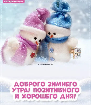Открытка \"Доброе зимнее утро\", с лисой и пожеланием • Аудио от Путина,  голосовые, музыкальные