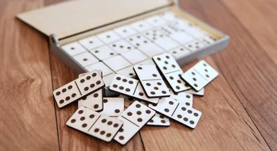 Double 12 Travel Domino Playing Cards - Travel Mexican Train - Walnut