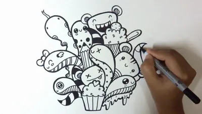 Дудл арт (doodle art) для начинающих | Как рисовать дудлы | Что такое  дудлинг