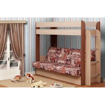Купить Кровать двухъярусная Немо с диван-кроватью за 238900〒 в Астане.  Быстрая доставка и недорогая цена.