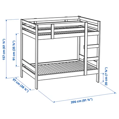 MYDAL каркас 2-ярусной кровати сосна 90x200 см | IKEA Lietuva