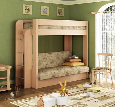 Кровать двухъярусная внизу диван – заказать на Ярмарке Мастеров – MKX9GRU |  Мебель для детской, Пушкино