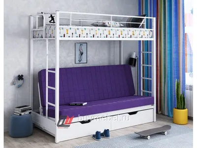 Детская двухъярусная кровать Н-2 - 58950 руб, выбирайте размер и цвет,  бесплатно доставим в Ульяновске