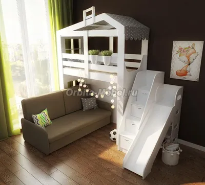 Купить двухъярусная кровать с диваном внизу БОРОВИЧИ недорого в Москве