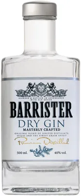 Джин \"Barrister\" Dry Gin, 0.5 л — купить джин \"Барристер\" Драй Джин, 500 мл  – цена 540 руб в Winestyle