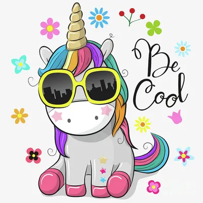 Cute cartoon unicorn sticker 24487944 PNG