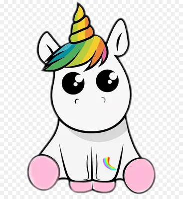 Unicorn Head Smile And Happy Cartoon Line Art Color Stock Vector | Adobe  Stock