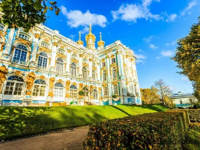 Большой Екатерининский дворец. Город Пушкин. (Царское Село) Санкт-Петербург.  Stock-foto | Adobe Stock