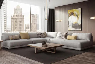 Купить современный большой угловой диван эксклюзивным внешним видом по  доступной цене