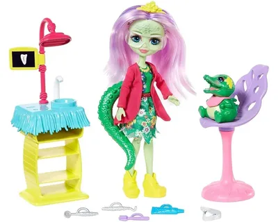 Набор Enchantimals Smilin' Dentist Andie Alligator Doll (Энчантималс Энди  Аллигатор Стоматолог)