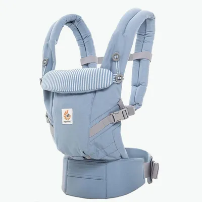 Эрго-рюкзак Ergo Baby Carrier Адапт голубой с полоской для новорожденных