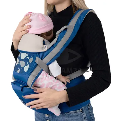 Эрго-рюкзак Ergo Baby Carrier Адапт голубой жираф София для новорожденных