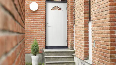 Теплая входная дверь SWEDOOR by Jeld-Wen Function F1894 темно-серая (цвет  RR23) - лучшая цена со склада в Москве и Петербурге