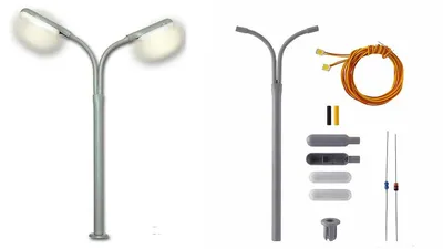 VIESSMANN 6723 — Двойной фонарь уличного освещения, H0. Модели железных  дорог