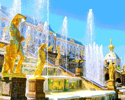 Золотые фонтаны в Peterhof около Санкт-Петербурга Стоковое Изображение -  изображение насчитывающей старо, город: 56858089