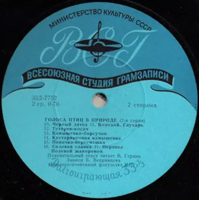 Виниловая пластинка - Голоса птиц в природе, (комплект из 5-ти  пластинок)250 мм. - купить с доставкой по выгодным ценам в  интернет-магазине OZON (1318463328)