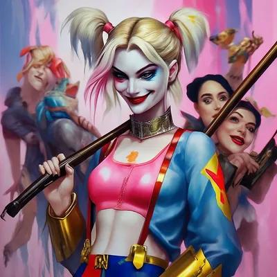 Обои на рабочий стол Harley Quinn / Харли Квинн из фильма Birds Of Prey / Хищные  птицы, by Jihyun Han, обои для рабочего стола, скачать обои, обои бесплатно