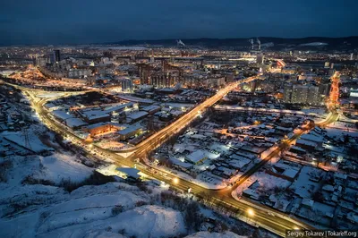 Красноярск ночной с высоты» — создано в Шедевруме