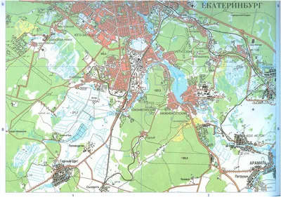 Карта г. Екатеринбурга. Подробная карта города Екатеринбург и окрестностей  | RUS Maps | Все карты России в одном месте